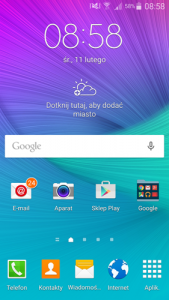 Pantalla de Galaxy Note 4 con Lollipop