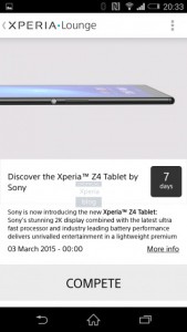 Sony Xperia Z4 Tablet en App Lounge