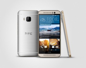 HTC One M9 color plata y oro pantalla y cámara