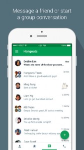 Google Hangouts 4.0 para iOS botón nuevo