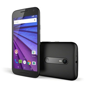 Motorola Moto G 2015 color negro pantalla y cámara