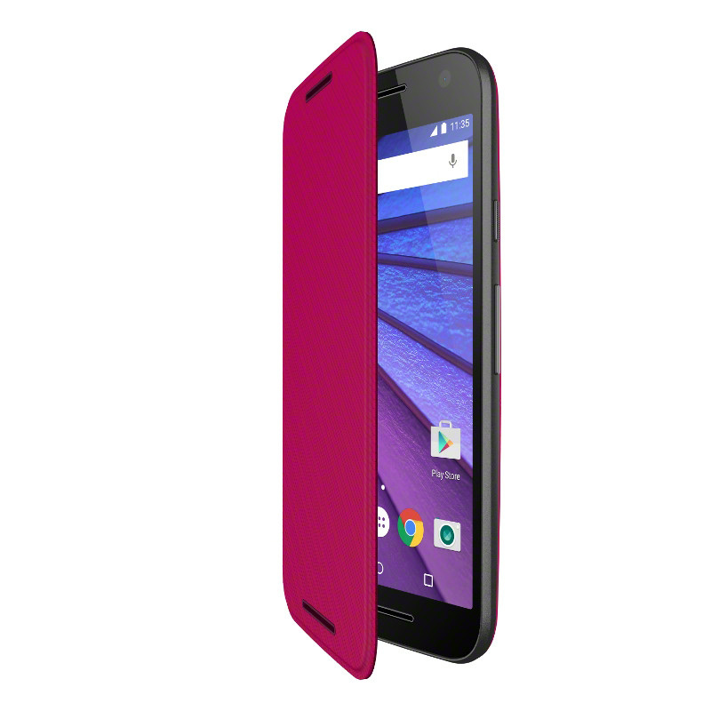 Motorola Moto G tercera generación color negro con Flip Shell