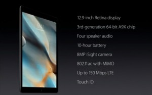 Apple iPad Pro especificaciones