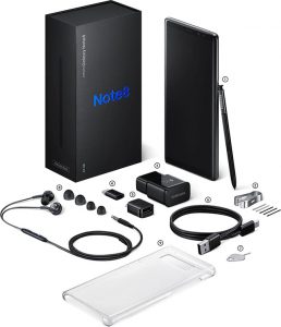 Samsung Galaxy Note 8 en México, accesorios y contenido de la caja