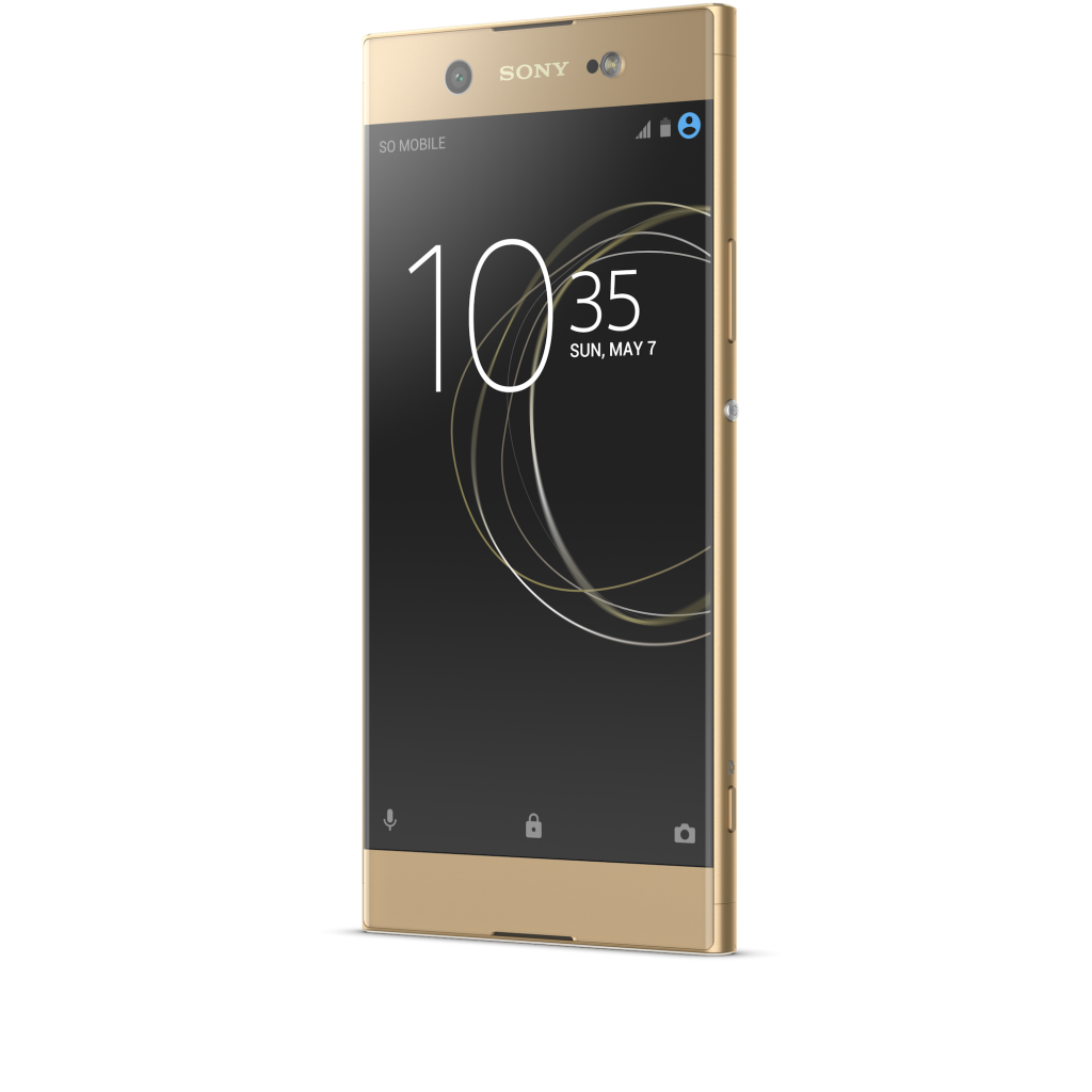 Xperia XA1 Ultra gold front angled left