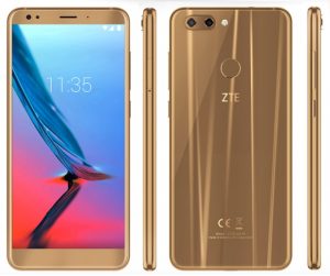 ZTE Blade V9 color oro o dorado con cuerpo de cristal fino