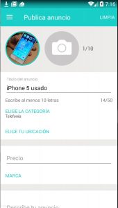Segunda Mano App México publicar anuncio