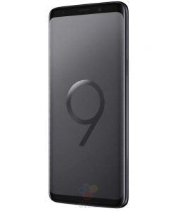 Samsung Galaxy S9 render filtrado color negro pantalla de perfil