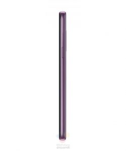 Samsung Galaxy S9 render filtrado color lila lateral