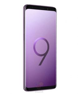 Samsung Galaxy S9 render filtrado color lila pantalla de perfil