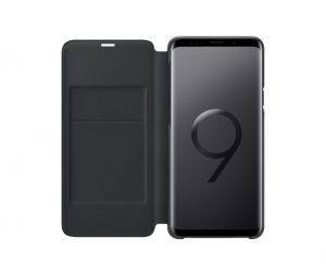 Samsung Galaxy S9+ color negro con smart cover