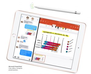 Apple iPad 9.7 2018 con Apple Pencil editando PowerPoint