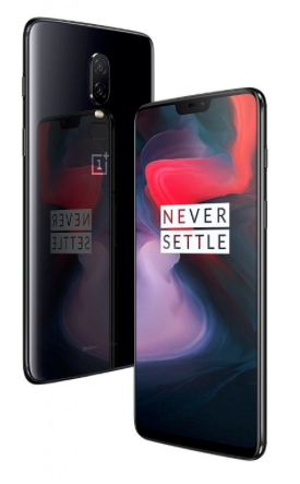 OnePlus 6 frente y atrás mirror black