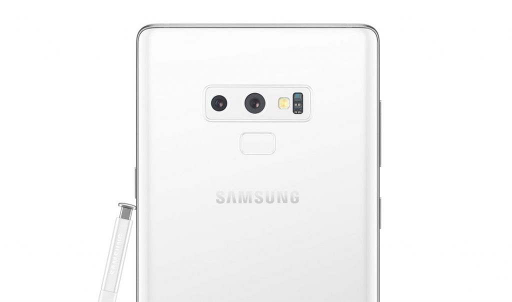 Samsung Galaxy Note9 color blanco render filtrado