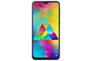 Samsung Galaxy M20 color negro frente pantalla